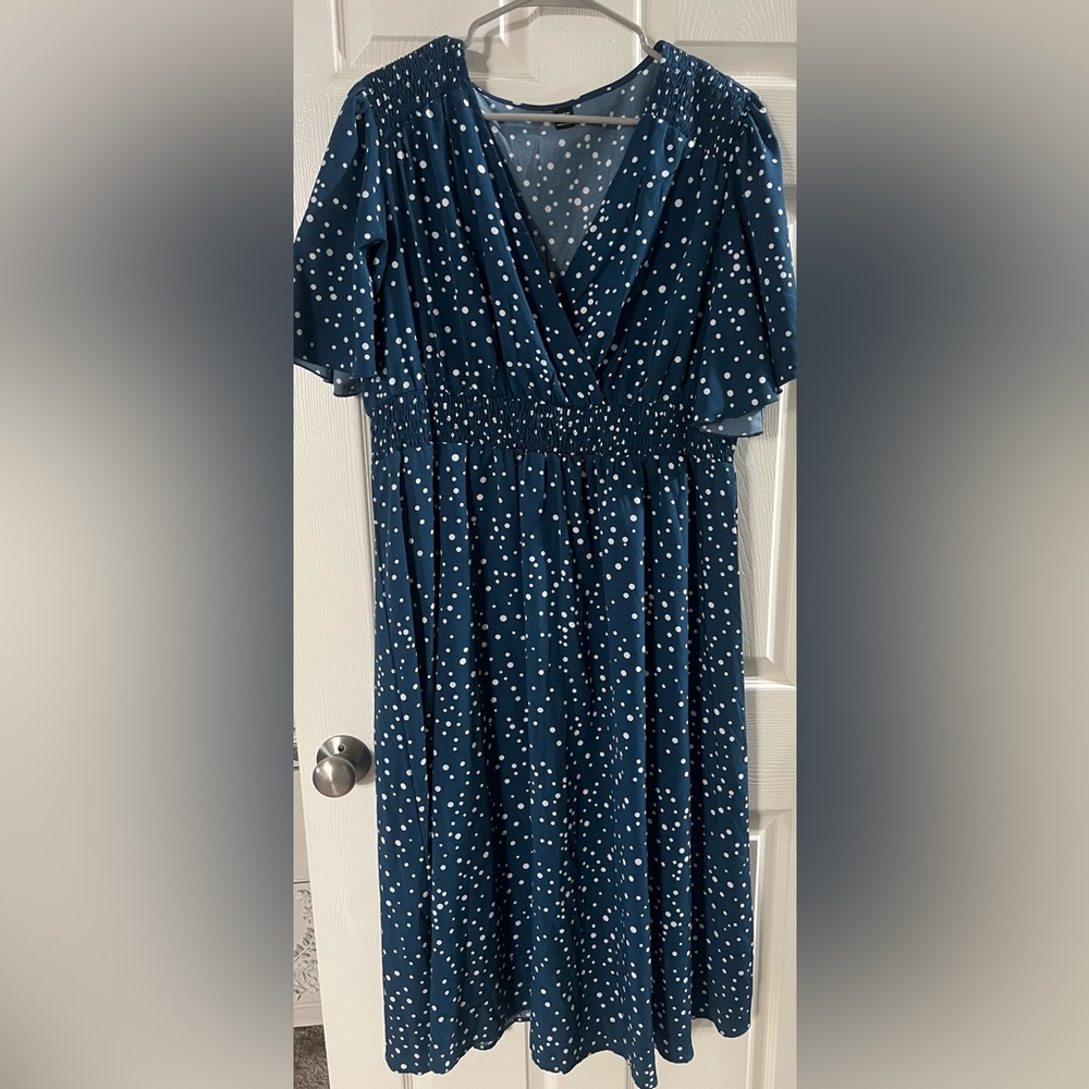 SHEIN Blue Polka Dot Kids Dress